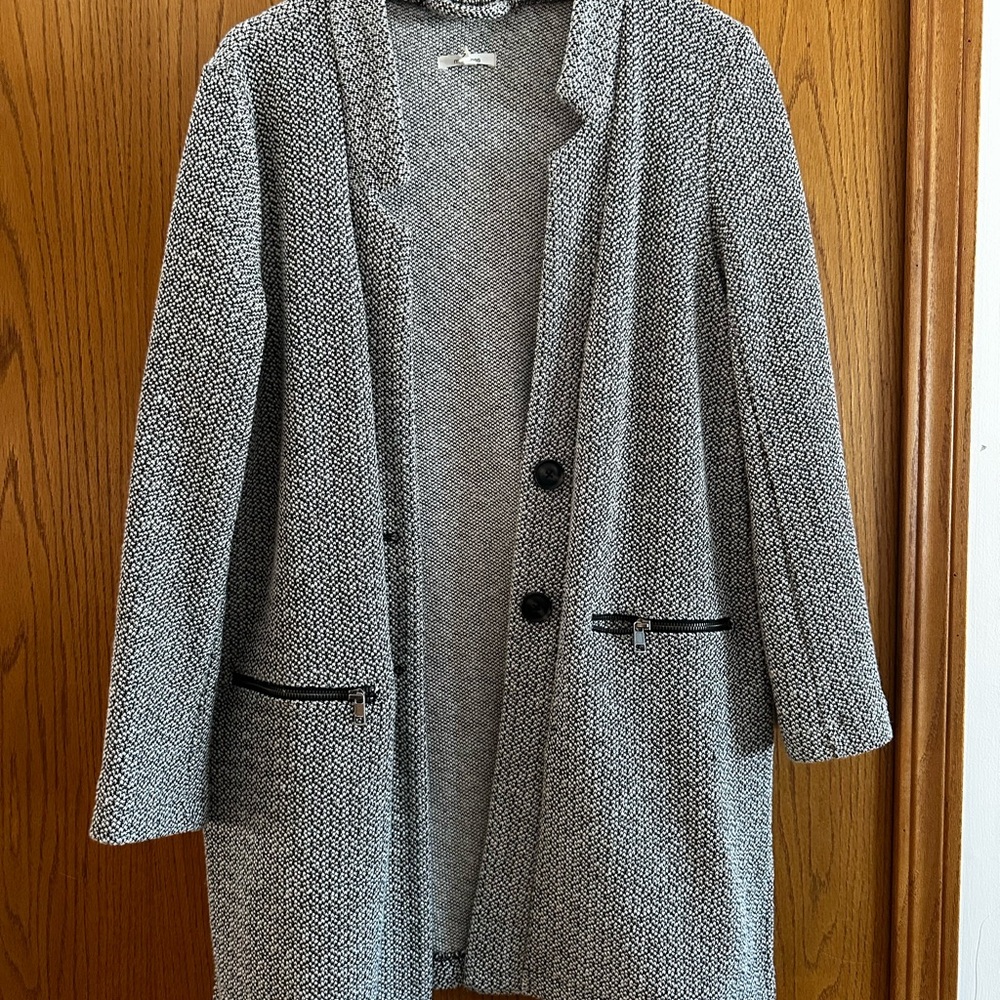 Maurices Black and White Herringbone Blazer